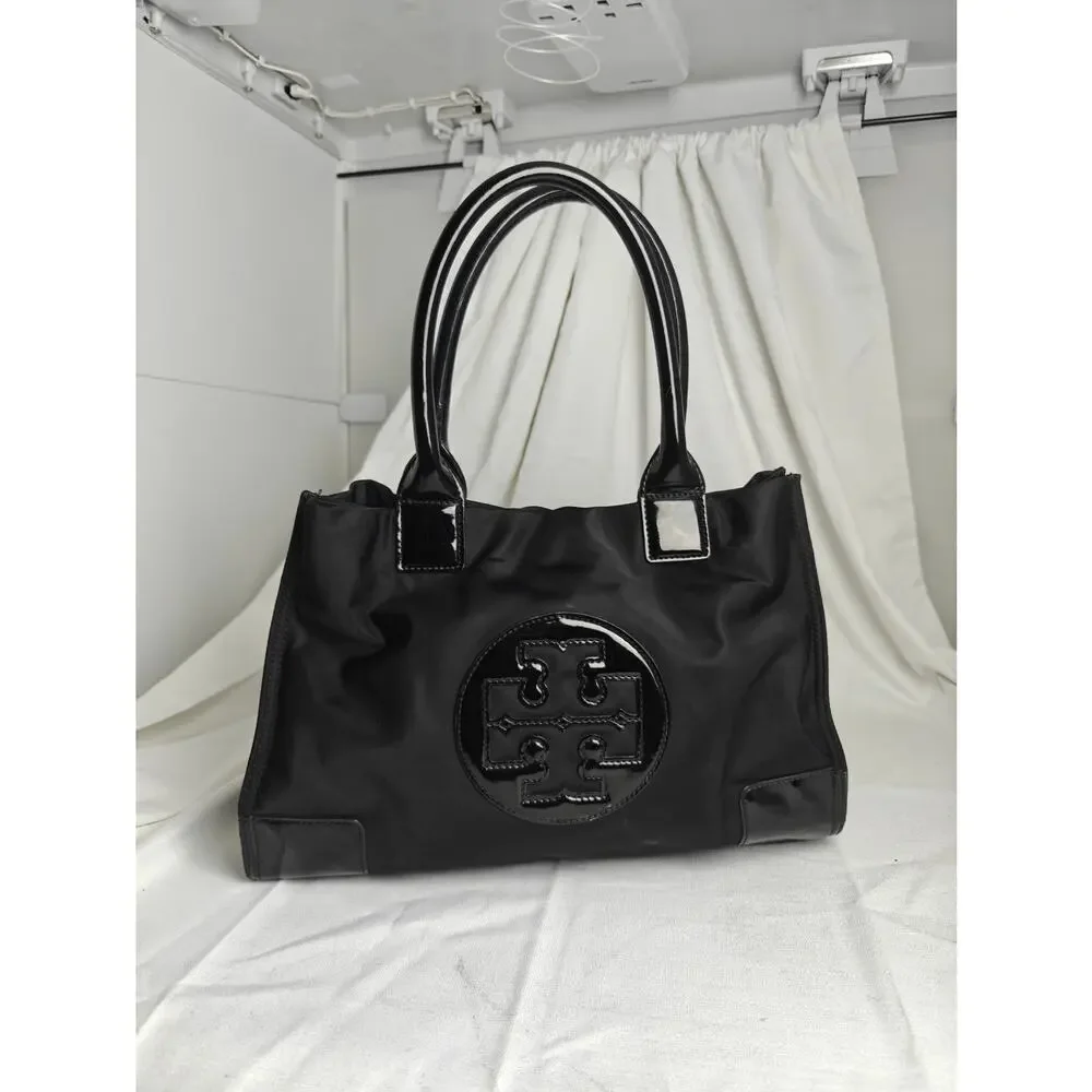 Tory Burch ELLA Nylon and Patent Leather Tote PERFECT SUMMER BAG!